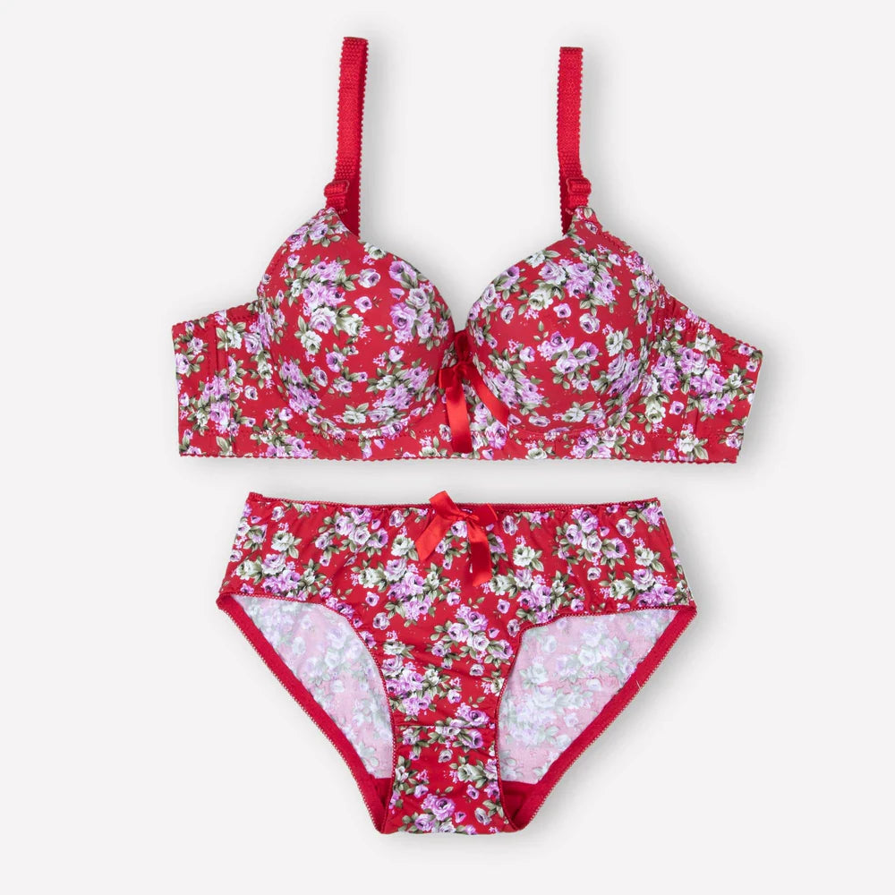 Plum Floral Padded Set