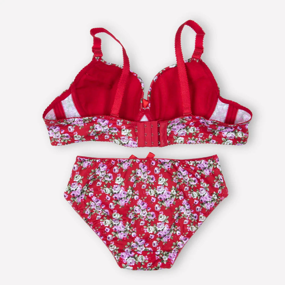 Plum Floral Padded Set