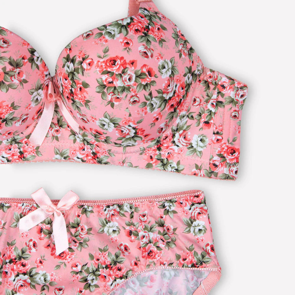 Plum Floral Padded Set