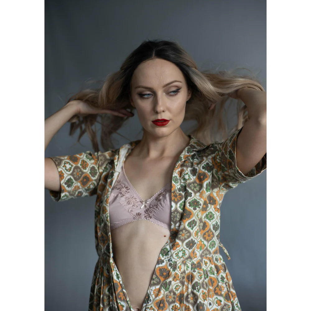 Lily - Softest Low Cut Floral Embroidered Cotton Bra
