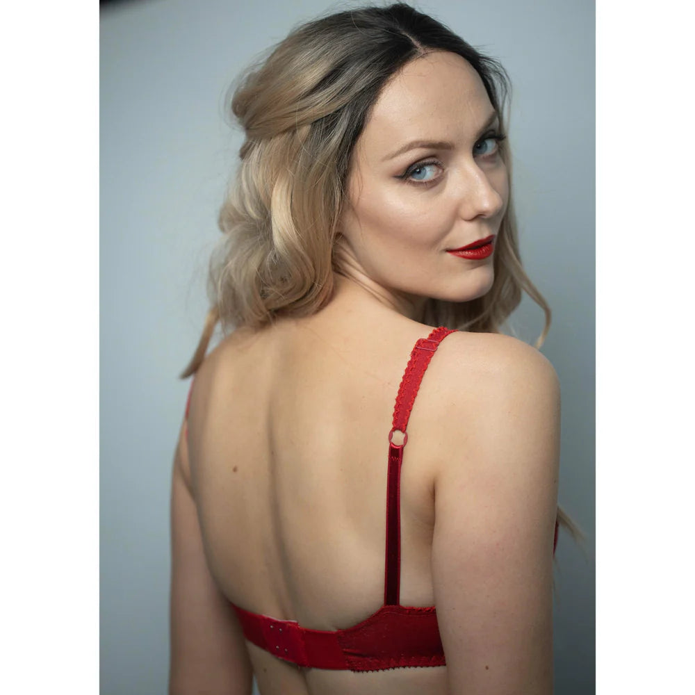 Lily - Softest Low Cut Floral Embroidered Cotton Bra